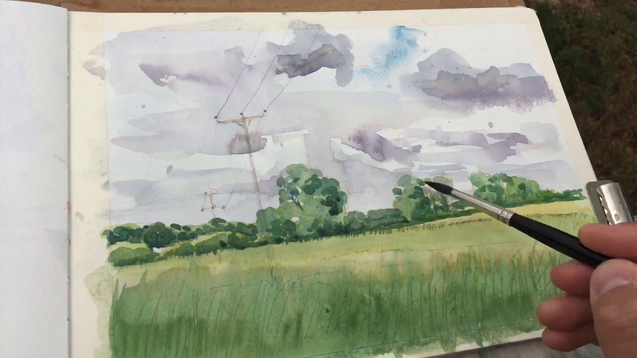 Sketching in watercolour and pencil, July 2020 - YouTube