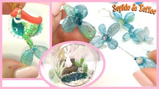 Earrings,Terrarium and a mini mermaid- The Elves Box- Resin Art