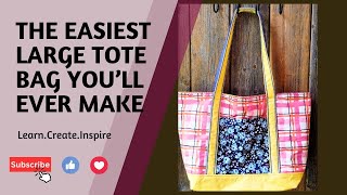 【Anyone more】Simple Big Tote Bag The Easiest Large Tote You'll Ever Make/DIY Large Tote Bag