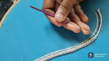 Bead loading stitch#embossed padded bead loading#in neck line tips#Mrs Diya#Embroidery video s