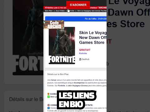 Récupère le Skin VOYAGEUR CRONOS OFFERT sur Fortnite #shorts