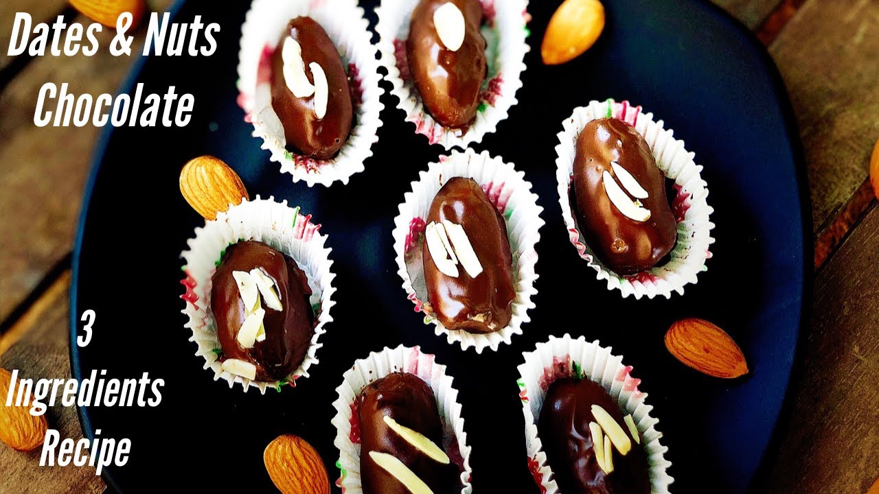 Healthy Dates & Nuts Chocolate | Chocolate recipe | 3 Ingredients Recipe | Flavourful Food