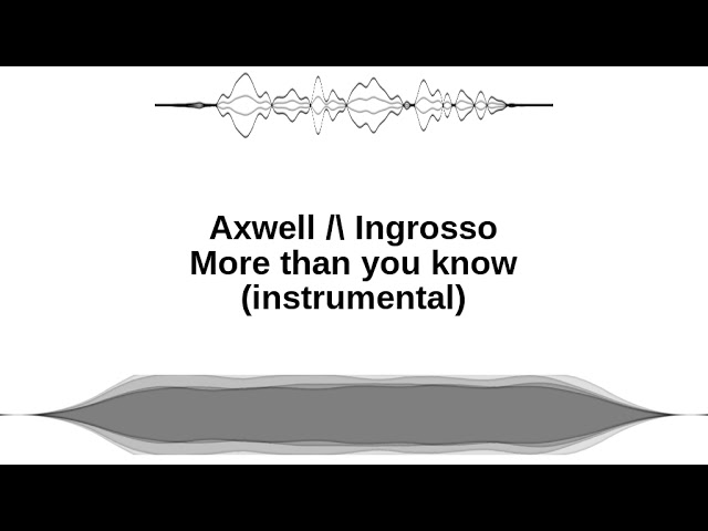 Axwell /\\ Ingrosso - More than you know (Instrumental) class=