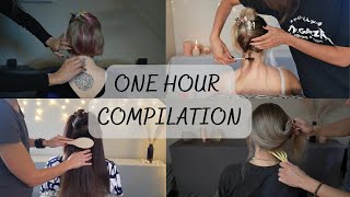ASMR One hour compilation of four no talking hair brushing videos