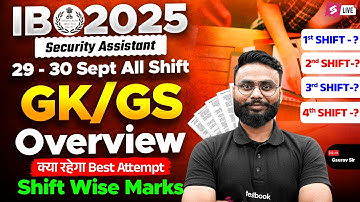 IB SA Exam Analysis 2025 | IB Security Assistant GK GS All Shift Analysis | by Gaurav Sir | TESTBOOK