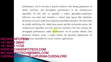 Securing the back pressure algorithm for wireless sensor networks