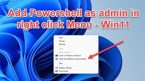 How to Add "Run Powershell As Admin" in Right Click Menu - Winwdows11