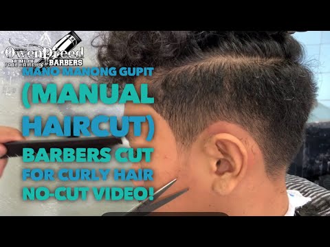 Manual Process(Mano-mano) Haircut Tutorial | Barbers Cut on Curly Hair | No-Cut Video