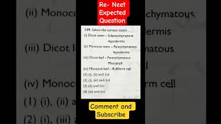Re-Neet Expected Questions #biology #neet #ncert #pyqs