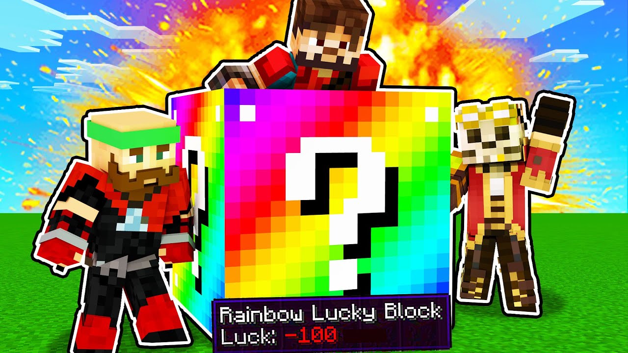 WSZYSTKO WYBUCHA! RAINBOW LUCKY BLOCK -100 to BŁĄD - Minecraft Lucky Block Race