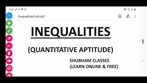 Chapter 1 - Inequality - Aptitude | CSAT | MPSC | UPSC | BANKING | IBPS | SBI | REASONING