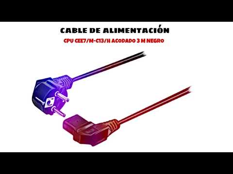 Video de Cable de alimentacion CPU CEE7/M-C13/H acodado 3 M Negro
