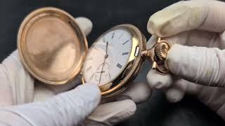 1913年 米国アンティーク エルジン 懐中時計 金張りハンターケース