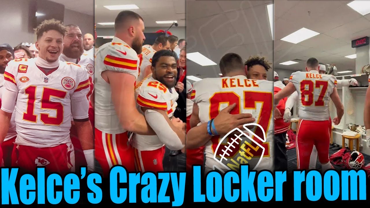 ⁣Travis Kelce blow up Chiefs' LOCKER ROOM after KNOCK OUT Bills in Playoff