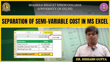 Separation of Semi-Variable Cost in MS Excel | Dr. Rishabh Gupta #BCH #BCP #managementaccounting