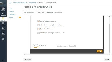 Module 5 Knowledge Check  Ans # AWS Semester - 2