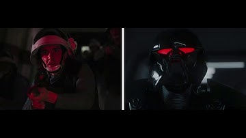 Rogue One Vader & Luke Skywalker The Mandalorian Scene Comparison