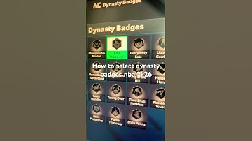 How to select dynasty badges nba 2k26