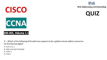 CCNA Quiz - IPv6 Addressing and Subnetting