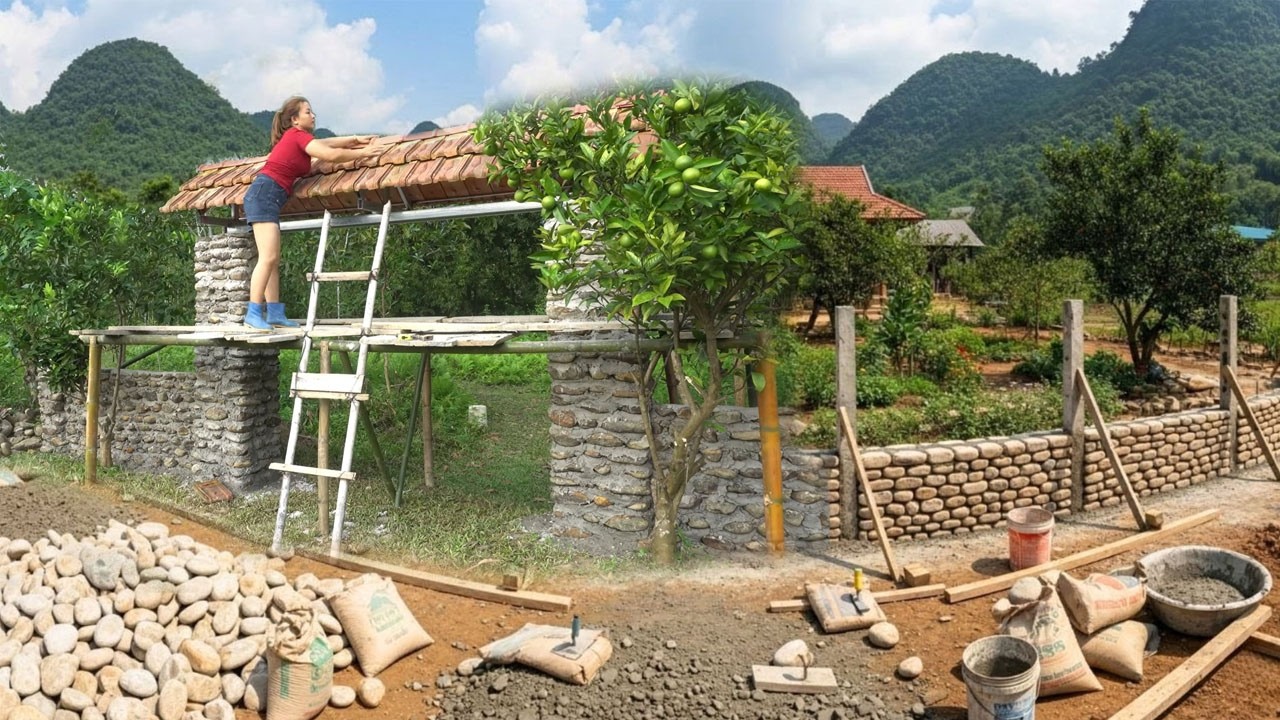 Build a stone gate for the farm / Start to finish