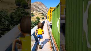 NOBITAMAN HIJACK TRAIN TO SAVE DORAEMON FATHER LIFE! #shorts #gta5