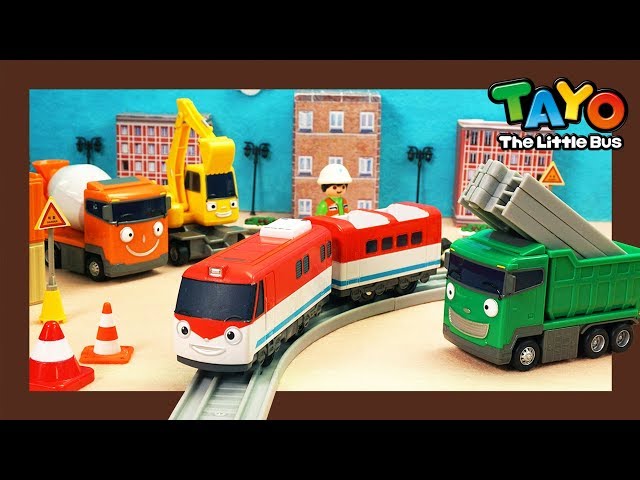 Tayo Kendaraan berat Mainan menunjukkan l #12 Kereta api membangun jembatan l Tayo Bus Kecil class=