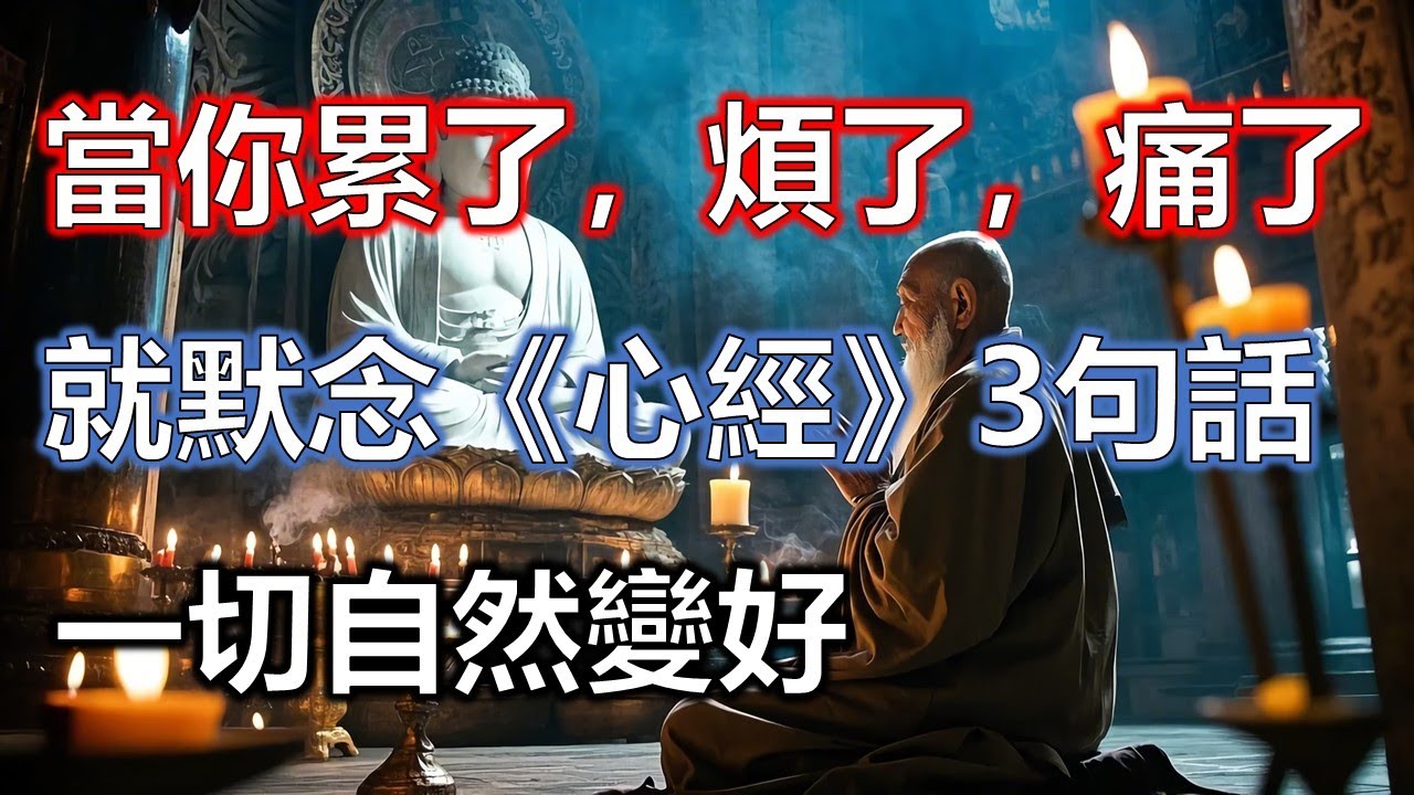 96歲高僧說：當你累了，煩了，痛了，委屈了就默念《心經》3句話，一切自然變好