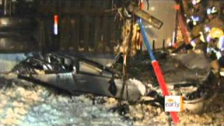 Mich. Man Walks Away After Car Crushed by Semi