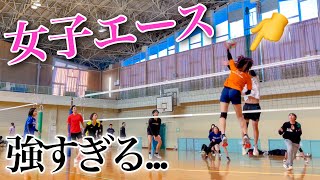 【volleyball】The female spiker on my team is really too strong