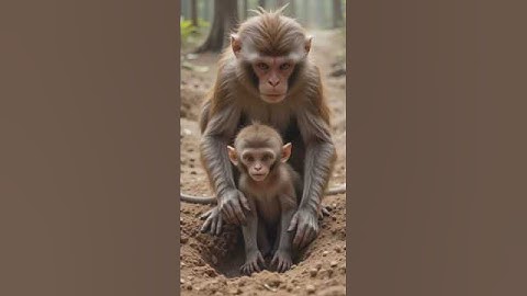 monkey and his child lives on a tree house and there was a severe drought😭 #ai #monkey