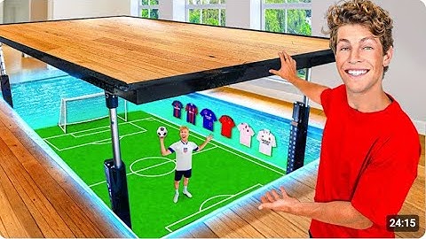 I Built a SECRET Soccer Field in My Room!