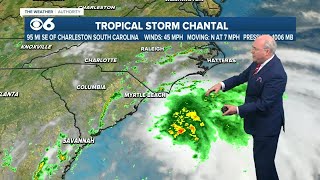Tracking Chantal: Tropical storm expected to make landfall Saturday night