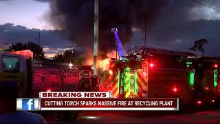 HCFR: Cutting torch sparked massive fire at Tampa recycling facility