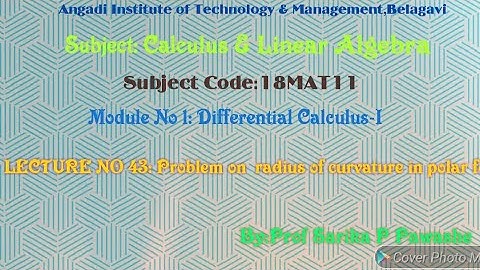 18MAT11: Calculus & Linear Algebra