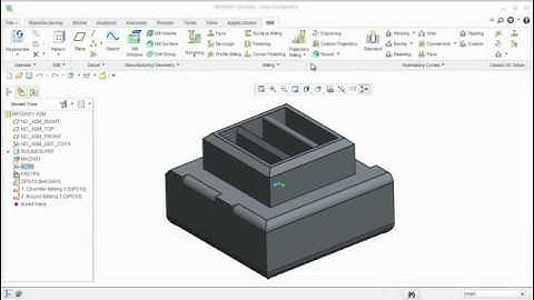 Creo - Pro-E - Tutorials 007 Chamfer and Round Milling NC Steps