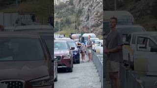 Дорога Верхний Ларс-Казбеги. Ожидание очереди на границе, из России в Грузию.  30.08.2025г