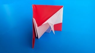 картинка: 🦚Журавлик в конверте оригами 🎁 (Jeremy Shafer), Crane in a postcard origami