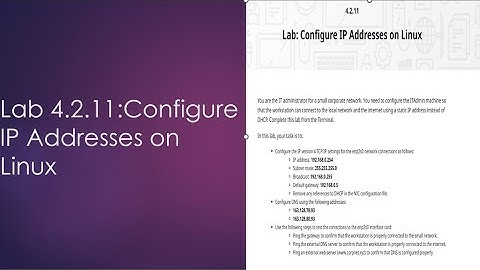 CompTia Networking+| 4.2.11 LAB: Configure IP Address on Linux