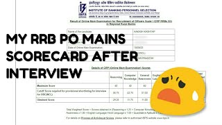 MY RRB PO MAINS 2023 SCORECARD AFTER INTERVIEW #rrb #rrbpo #mains #score #banking #ibps #result
