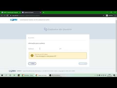 Tutorial - Realizar o cadastro do Sigaa UFRN e primeiro acesso