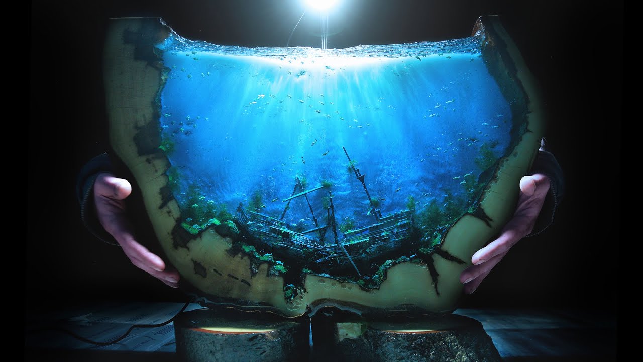 The Biggest Resin Lamp I've Ever Made! DIY Epoxy Resin Projects / Epoxy Resin Diorama