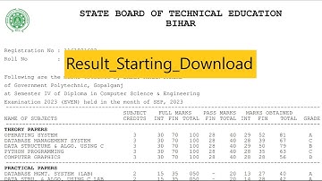 How to download sbte diploma result 2023