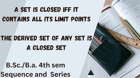 A set is closed iff it contains all its limit points.Lecture 19