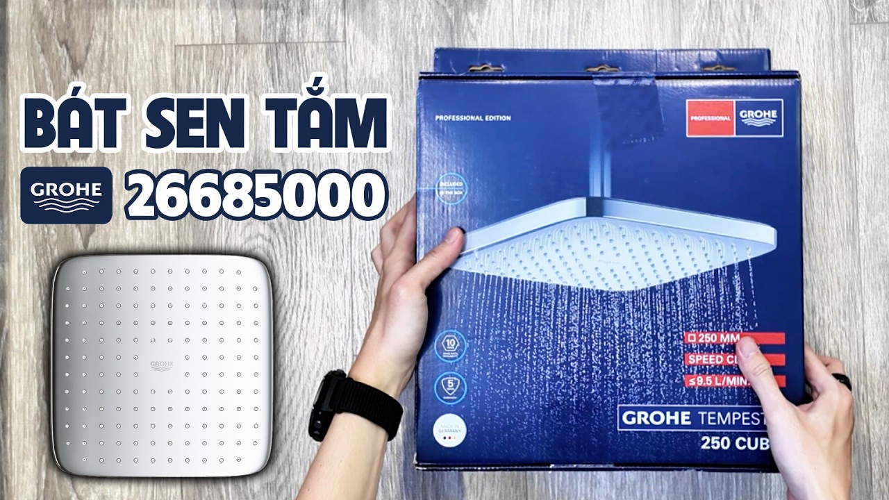 Bát sen vuông Tempesta Cube 250 Grohe 26685000