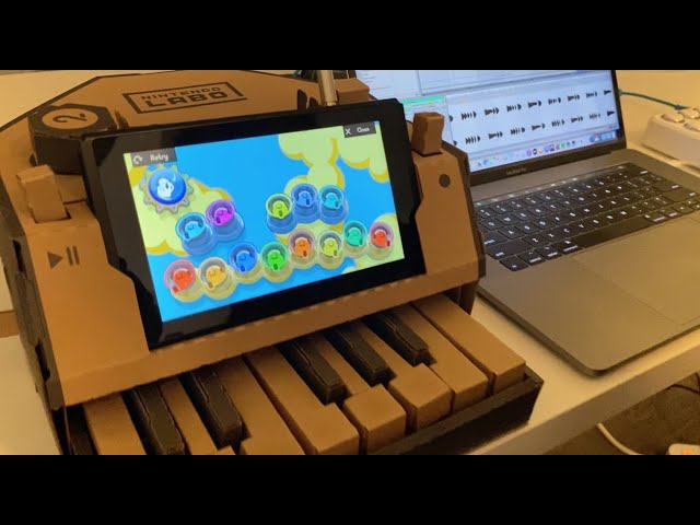 making a beat on the nintendo labo (from tiktok livestream) class=