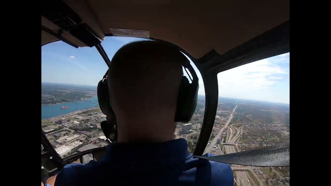 Helicopter ride in Detroit Michigan