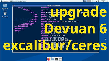 upgrading Devuan 6 excalibur, show bashtop - devuan is no-systemd fork of debian - novoice