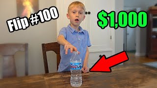 Last to Miss Bottle Flip wins $1,000 | Colin Amazing