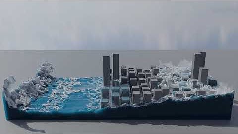 Tsunami Fluid Sim | BLENDER ANIMATION