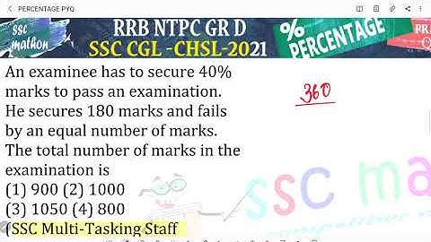 An examinee has to secure 40% marks to pass an examination.He secures 180 marks and fails